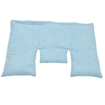 Torf Jastuk za vrat s pšeničnim zrnom, svijetloplavo-bijeli karo, 40 x 25 cm