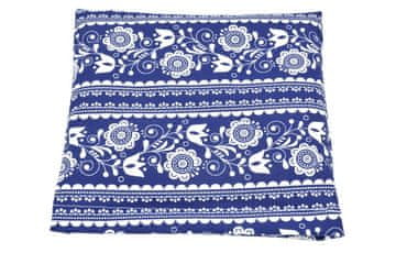 Torf Jastuk s pšeničnim zrnom, plavo-bijeli folklor, 25 x 23 cm