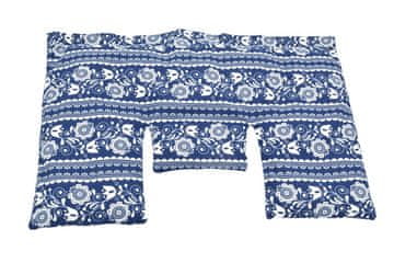 Torf Jastuk za vrat s košticama trešnje, plavo-bijeli folklor, 40 x 25 cm