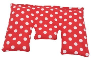 Torf Jastuk za vrat s pšeničnim zrnom, crveno-bijeli točkice, veliki, 40 x 25 cm