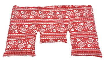 Torf Jastuk za vrat s pšeničnim zrnom, crveno-bijeli folklor, 40 x 25 cm