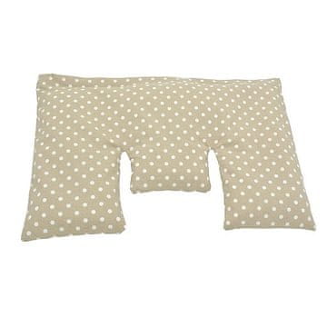 Torf Jastuk za vrat s košticama trešnje, bež s bijelim točkicama 40 x 25 cm