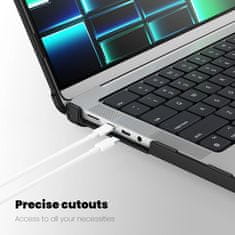 Tech-protect Smartshell maska za Macbook Pro 14'' M1-M5 2021-2025, crno / proziran