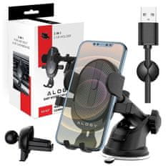 2-u-1 gravity držač za automobil za telefone od 6,5", za vjetrobransko staklo, armaturnu ploču, rešetku, Easy One Touch + organizator