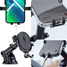 2-u-1 gravity držač za automobil za telefone od 6,5", za vjetrobransko staklo, armaturnu ploču, rešetku, Easy One Touch + organizator