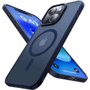 Matna MagSafe maska za iPhone 15 Plus, Ring, oklopljena maska za telefon, tamnoplava