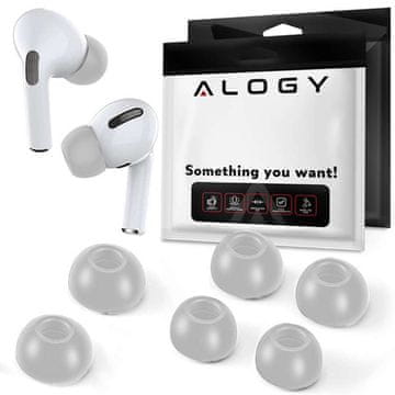 6x silikonske slušalice s memorijskom karticom veličine S, M, L za Apple AirPods Pro, sive boje