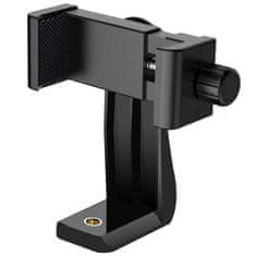 Držač za telefon s adapterom za selfie štap, tronožac 1/4, rotirajući 360 univerzalni, crni