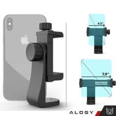 Držač za telefon s adapterom za selfie štap, tronožac 1/4, rotirajući 360 univerzalni, crni