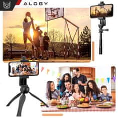 Držač za telefon s adapterom za selfie štap, tronožac 1/4, rotirajući 360 univerzalni, crni