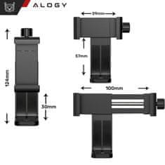 Držač za telefon s adapterom za selfie štap, tronožac 1/4, rotirajući 360 univerzalni, crni
