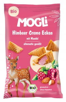 MOGLI KORNETI S KREMOM OD BADEMA I MALINA, BEZ GLUTENA, ORGANSKI, 30 g -