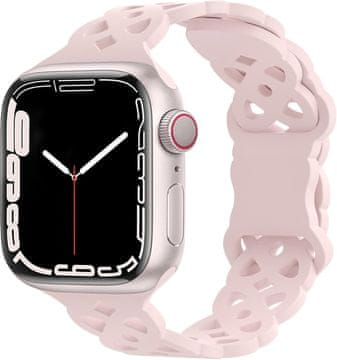 Remen ZA Apple Watch 38/40/41 mm SE/9/8/7/6/5/4/3/2/1 roza ažurni