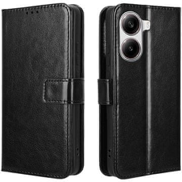 GS Preklopna futrola za Xiaomi Poco X7 Pro 5G, novčanik Crazy Horse, crna