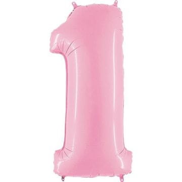 Grabo Folija balon broj 1, puderasto ružičaste boje, 102 cm