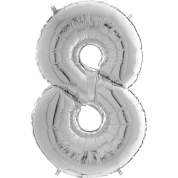 Grabo Folija balon Broj 8 Srebrni - 102 cm