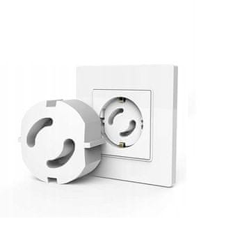 Nikcorp Zaštita za utičnice za djecu, set 20 kom, sigurnosni poklopac za Schuko utičnice s mehanizmom za okretanje, bijela