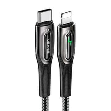 USAMS pleteni kabel USB-C na LightningSmart Power-off 20W PD kabel 1,2 m crno/crno SJ518USB01 (US-SJ518)