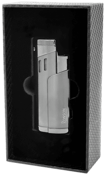 Upaljač RONSON CYCLON GUN METAL 3 JET s punčerom za cigare žarni