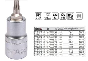 TOYA YATO TORX KLJUČ 1/2" T25x 55mm