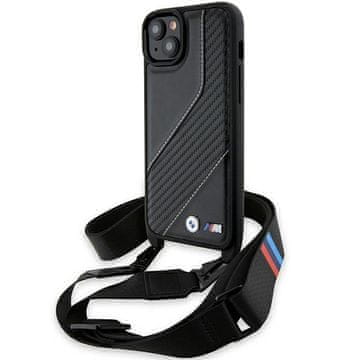 Bmw Futrola s karbonskim prugama za iPhone 15 Plus M Edition, crna