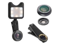 Apexel APL-3663FL objektiv 0.36X širokokutni 15X makro + LED lampa crna