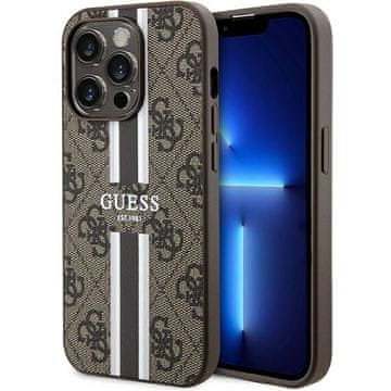 Guess Guess 4G Printed Stripes MagSafe maska za iPhone 15 Pro - smeđa