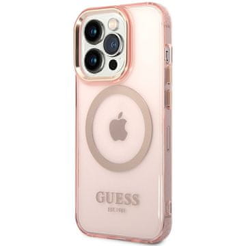 Guess Guess Futrola Za Iphone 14 Pro Max 6.7 Za Magsafe Ružičasta Sa Zlatnom