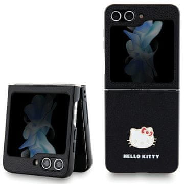 HELLO KITTY Metalna maskica za Samsung Galaxy Z Flip5 s logotipom , crna