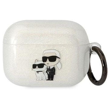 Karl Lagerfeld Glitter Karl&Choupette prozirna futrola za AirPods Pro