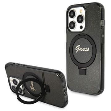 Guess Guess Ring Stand Script Glitter MagSafe etui za iPhone 13 Pro Max - crni