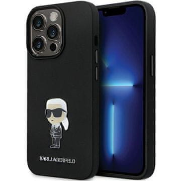 Karl Lagerfeld Karl Lagerfeld Silicone Ikonik Metal Pin maska za iPhone 13 Pro / 13 - crna