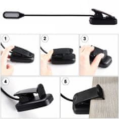 LED noćna lampa, stolna lampa, podesiva fleksibilna bežična Micro USB, crna