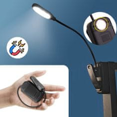 LED noćna lampa, stolna lampa, podesiva fleksibilna bežična Micro USB, crna