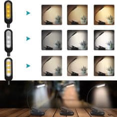 LED noćna lampa, stolna lampa, podesiva fleksibilna bežična Micro USB, crna