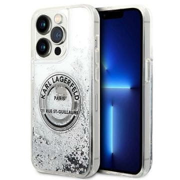 Karl Lagerfeld Karl Lagerfeld Liquid Glitter RSG maska za iPhone 14 Pro Max (6.7"), srebrna