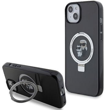 Karl Lagerfeld Karl Lagerfeld futrola za iPhone 15 Plus 6.7" Ring Stand Karl&Choupette MagSafe, crna/crna