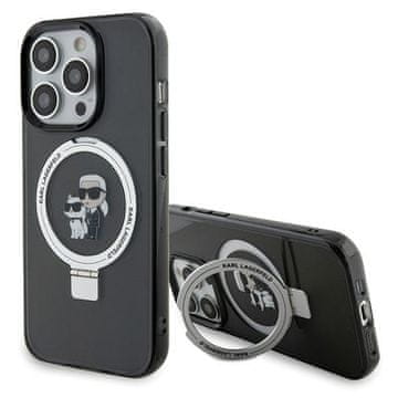 Karl Lagerfeld Karl Lagerfeld futrola za iPhone 15 Pro Max 6.7" Ring Stand Karl&Choupette MagSafe, crna/crna