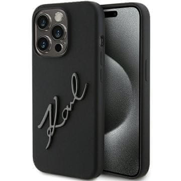 Karl Lagerfeld Karl Lagerfeld silikonska maska za iPhone 15 Pro - crna