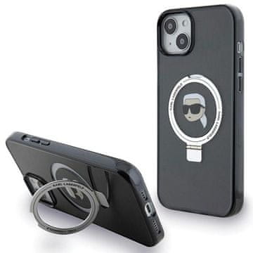 Karl Lagerfeld Karl Lagerfeld Ring Stand Karl Head MagSafe futrola za iPhone 15 Plus / 14 Plus - Crna