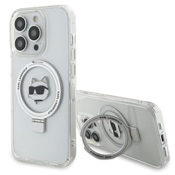 Karl Lagerfeld Karl Lagerfeld maska za iPhone 15 Pro Max 6.7" Ring Stand Choupette Head MagSafe, bijela