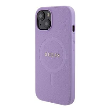 Guess Guess Tvrda Futrola Za Iphone 15 Plus 6.7 Za Magsafe Saffiano Ljubičasta
