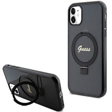 Guess MagSafe maskica s natpisom i stalkom za prstenje za iPhone 11, crna