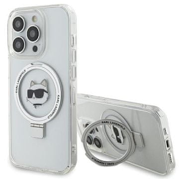 Karl Lagerfeld Karl Lagerfeld futrola za iPhone 15 Pro 6.1" Ring Stand Choupette Head MagSafe, bijela/bijela