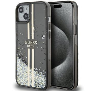 Guess tekuća glitter zlatna crna maskica za iPhone 15 Plus