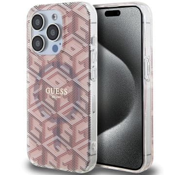 Guess MagSafe maskica za iPhone 15 Pro, roza