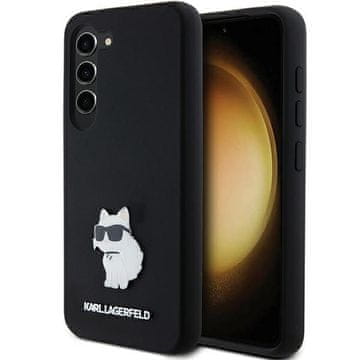 Karl Lagerfeld Karl Lagerfeld Futrola Silicone Choupette Metal Pin za Samsung Galaxy S23, crna