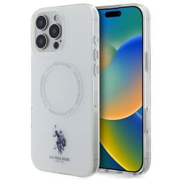 U.S. Polo Assn. Bijela MagSafe maskica za iPhone 16 Pro Max, američka polo majica
