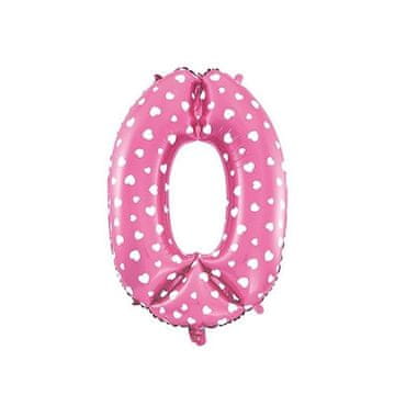 Folija balon broj 0 - 80 cm roza