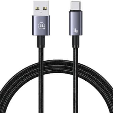 USAMS USB na USB-C kabel 3A 1.2m brzo punjenje čelik/tamni SJ663USB01 (US-SJ663)